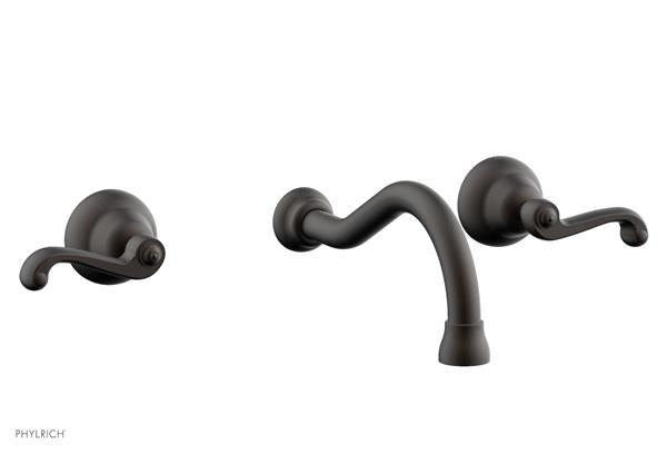 Phylrich - Revere & Savannah Wall Lavatory Set - Curved Lever Handles
