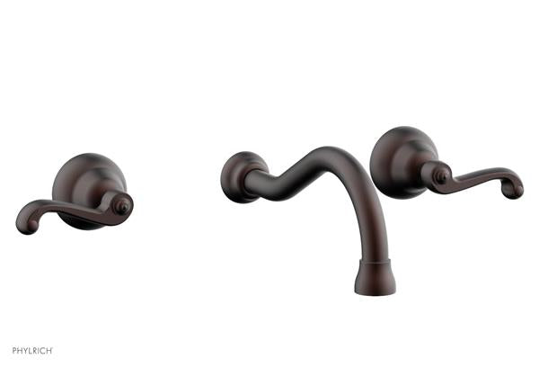Phylrich - Revere & Savannah Wall Lavatory Set - Curved Lever Handles