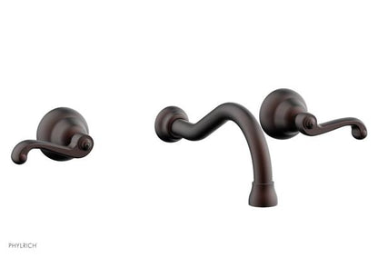 Phylrich - Revere & Savannah Wall Lavatory Set - Curved Lever Handles