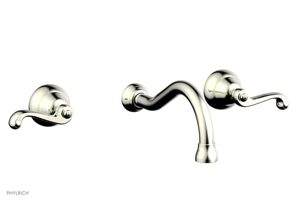 Phylrich - Revere & Savannah Wall Lavatory Set - Curved Lever Handles