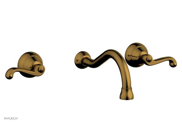 Phylrich - Revere & Savannah Wall Lavatory Set - Curved Lever Handles
