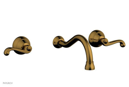 Phylrich - Revere & Savannah Wall Lavatory Set - Curved Lever Handles