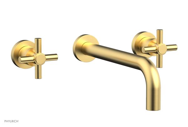 Phylrich - Basic Wall Lavatory Set 10 Inch Spout - Tubular Cross Handles