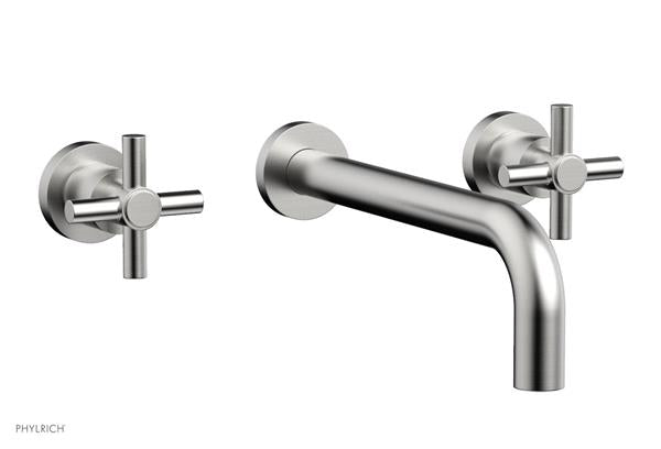 Phylrich - Basic Wall Lavatory Set 10 Inch Spout - Tubular Cross Handles