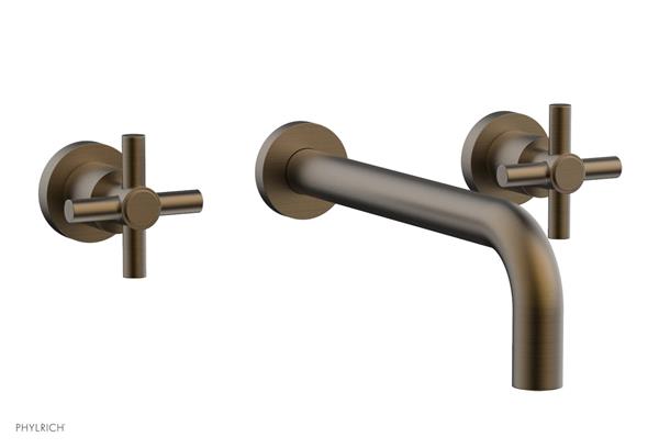 Phylrich - Basic Wall Lavatory Set 10 Inch Spout - Tubular Cross Handles