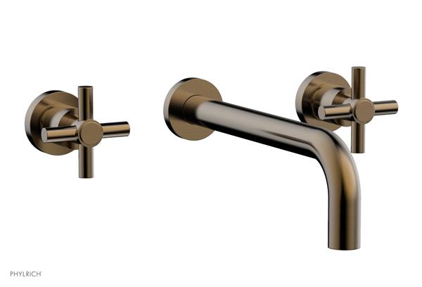 Phylrich - Basic Wall Lavatory Set 10 Inch Spout - Tubular Cross Handles
