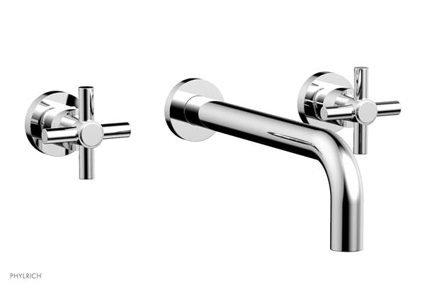 Phylrich - Basic Wall Lavatory Set 10 Inch Spout - Tubular Cross Handles