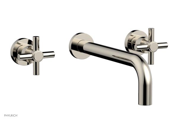 Phylrich - Basic Wall Lavatory Set 10 Inch Spout - Tubular Cross Handles
