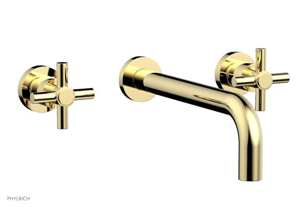 Phylrich - Basic Wall Lavatory Set 10 Inch Spout - Tubular Cross Handles