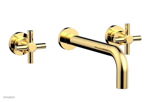 Phylrich - Basic Wall Lavatory Set 10 Inch Spout - Tubular Cross Handles