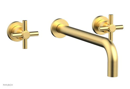 Phylrich - Basic Wall Lavatory Set 12 Inch Spout - Tubular Cross Handles