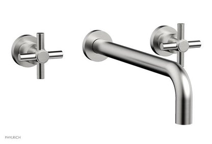 Phylrich - Basic Wall Lavatory Set 12 Inch Spout - Tubular Cross Handles