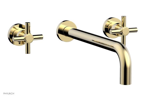 Phylrich - Basic Wall Lavatory Set 12 Inch Spout - Tubular Cross Handles