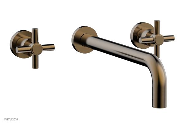 Phylrich - Basic Wall Lavatory Set 12 Inch Spout - Tubular Cross Handles