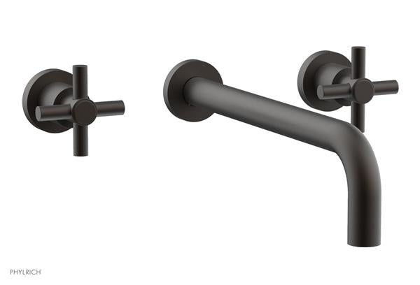 Phylrich - Basic Wall Lavatory Set 12 Inch Spout - Tubular Cross Handles