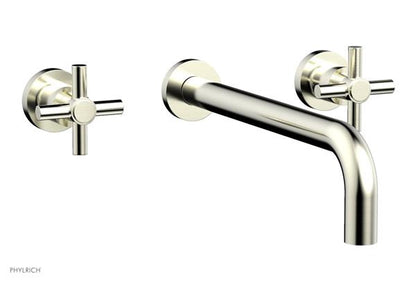 Phylrich - Basic Wall Lavatory Set 12 Inch Spout - Tubular Cross Handles