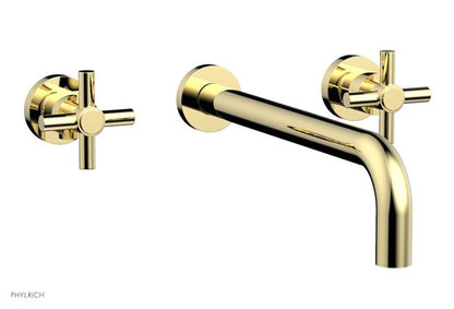 Phylrich - Basic Wall Lavatory Set 12 Inch Spout - Tubular Cross Handles