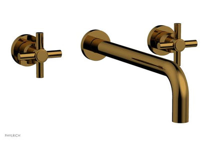 Phylrich - Basic Wall Lavatory Set 12 Inch Spout - Tubular Cross Handles