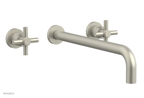 Phylrich - Basic Wall Lavatory Set 14 Inch Spout - Tubular Cross Handles