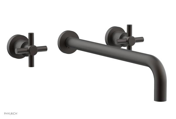 Phylrich - Basic Wall Lavatory Set 14 Inch Spout - Tubular Cross Handles