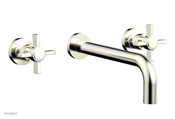 Phylrich - Basic Wall Lavatory Set 10 Inch Spout - Blade Cross Handles