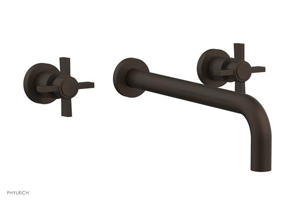 Phylrich - Basic Wall Lavatory Set 12 Inch Spout - Blade Cross Handles