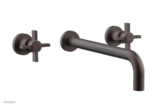 Phylrich - Basic Wall Lavatory Set 12 Inch Spout - Blade Cross Handles
