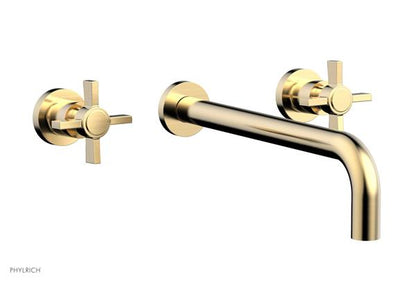 Phylrich - Basic Wall Lavatory Set 12 Inch Spout - Blade Cross Handles