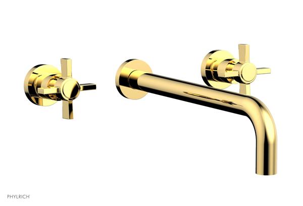 Phylrich - Basic Wall Lavatory Set 12 Inch Spout - Blade Cross Handles