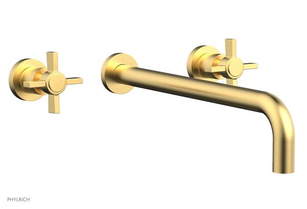 Phylrich - Basic Wall Lavatory Set 14 Inch Spout - Blade Cross Handles