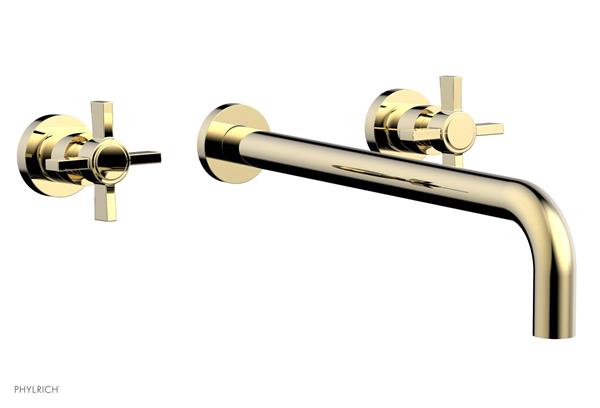 Phylrich - Basic Wall Lavatory Set 14 Inch Spout - Blade Cross Handles