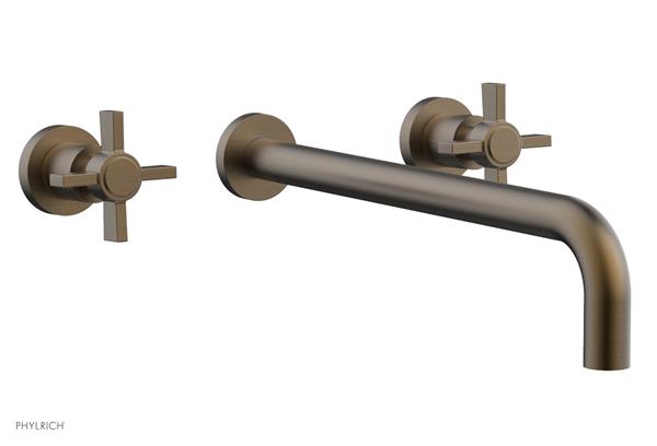 Phylrich - Basic Wall Lavatory Set 14 Inch Spout - Blade Cross Handles