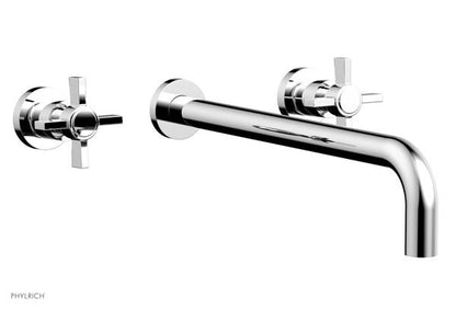 Phylrich - Basic Wall Lavatory Set 14 Inch Spout - Blade Cross Handles