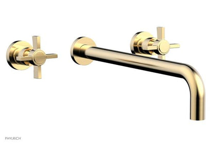Phylrich - Basic Wall Lavatory Set 14 Inch Spout - Blade Cross Handles