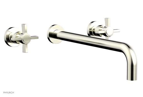 Phylrich - Basic Wall Lavatory Set 14 Inch Spout - Blade Cross Handles