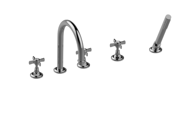 Graff - Camden Roman Tub Set w/Handshower w/Cross Handle (Rough and Trim)