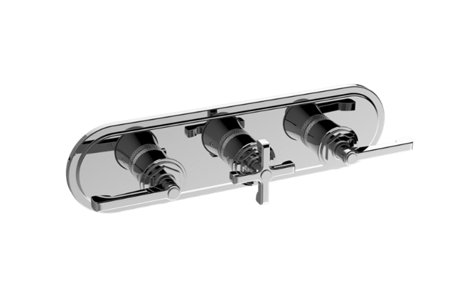 Graff - Vignola Traditional M-Series Valve Trim with Three Handles (Horizontal Orientation)