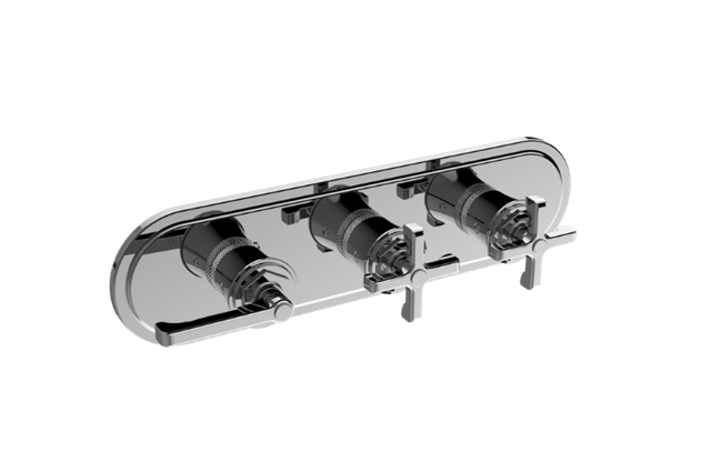 Graff - Vignola Traditional M-Series Valve Trim with Three Handles (Horizontal Orientation)