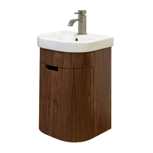 Lacava - Eleganza Wall-Mount Vanity With One Left Hinged Door With Two Attached Shelves And Fingerpull Opening