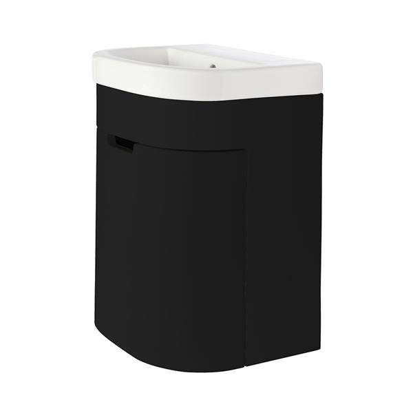 Lacava - Eleganza Wall-Mount Vanity With One Left Hinged Door With Two Attached Shelves And Fingerpull Opening