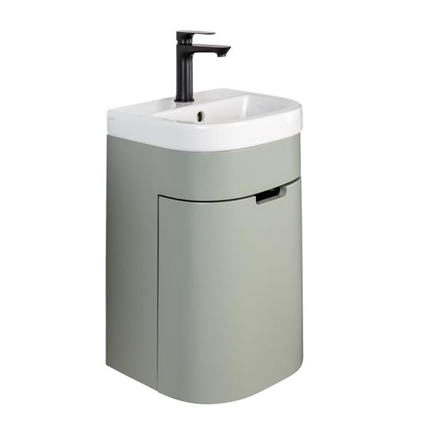 Lacava - Eleganza Wall-Mount Vanity With One Left Hinged Door With Two Attached Shelves And Fingerpull Opening