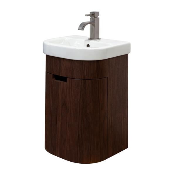 Lacava - Eleganza Wall-Mount Vanity With One Left Hinged Door With Two Attached Shelves And Fingerpull Opening