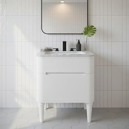 Lacava - Eleganza Wall-Mount Under Counter Vanity With A Routed Finger Pull Drawer
