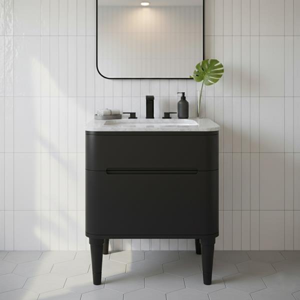 Lacava - Eleganza Wall-Mount Under Counter Vanity With A Routed Finger Pull Drawer