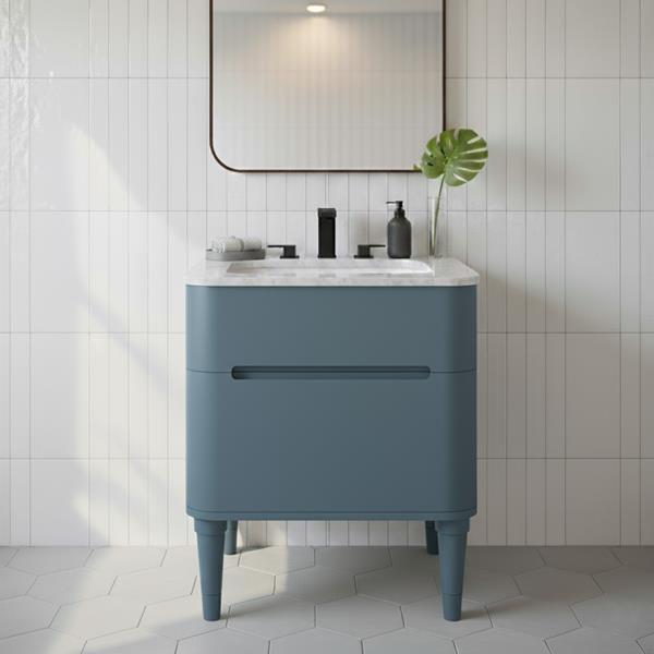 Lacava - Eleganza Wall-Mount Under Counter Vanity With A Routed Finger Pull Drawer