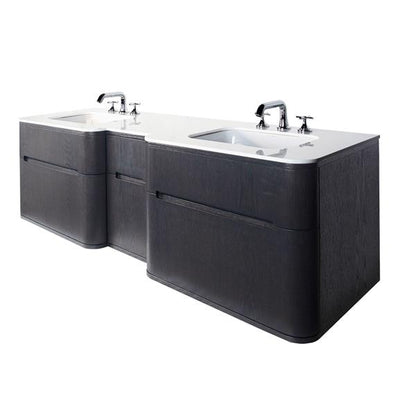 Lacava - Eleganza Wall Mount Under-Counter Double Vanity With Four Finger Routed Drawers