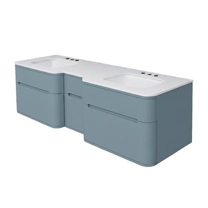 Lacava - Eleganza Wall Mount Under-Counter Double Vanity With Four Finger Routed Drawers