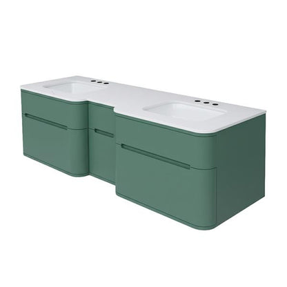 Lacava - Eleganza Wall Mount Under-Counter Double Vanity With Four Finger Routed Drawers