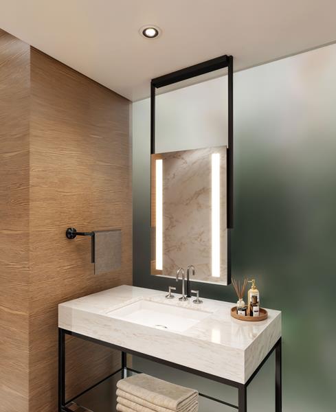 Electric Mirror - Element Hanging LED Lighted Framed Mirror - 60 Inch Assembly Height