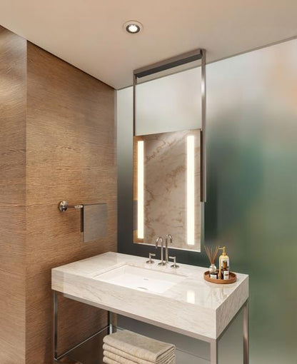 Electric Mirror - Element Hanging LED Lighted Framed Mirror - 60 Inch Assembly Height